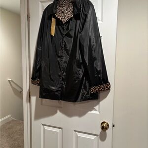 NWT Reversible Black/ Leopard Jacket
